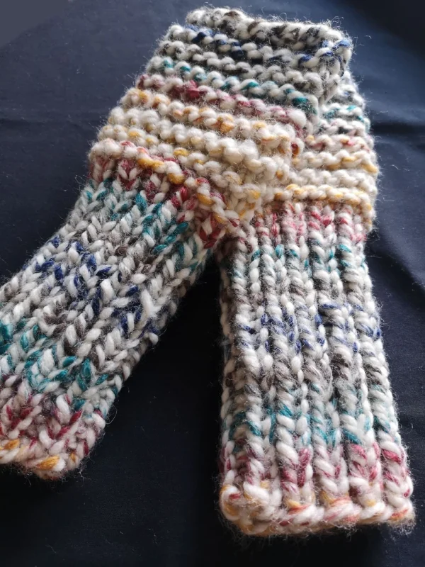 Chunky Knit Fingerless Gloves ArmWarmers Wool Blend