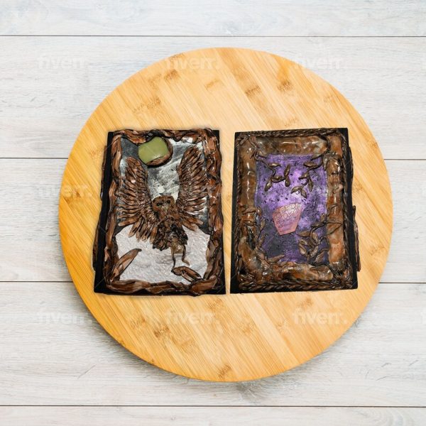 Owl Journal - One of a kind Journal - Handmade-fantasy journal-garden journal-mixed media journal- Polymer clay
