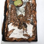 Owl Journal - One of a kind Journal - Handmade-fantasy journal-garden journal-mixed media journal- Polymer clay