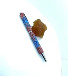 Art Deco Twist Pen in Chrome .Abstract designed Pen, Hand turned pen, Handmade