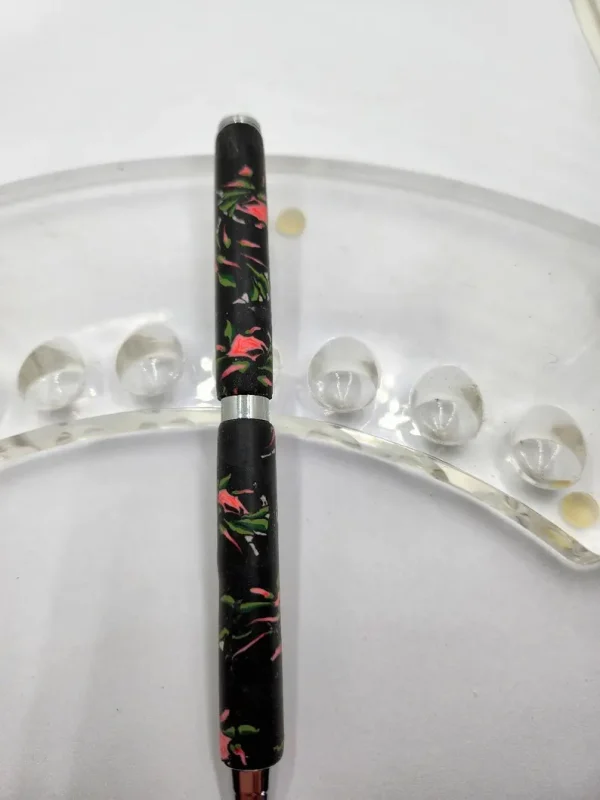 Art Deco Twist Pen in Chrome .Tea rose designed Pen, Hand turned pen, Handmade