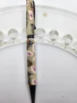 Daisy flower, Butterfly , designed Pen ,Art Deco Twist Pen in Black , Hand turned pen, Handmade