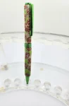 Art Deco Twist Pen in Green .Flower designed Pen, Hand turned pen, Handmade