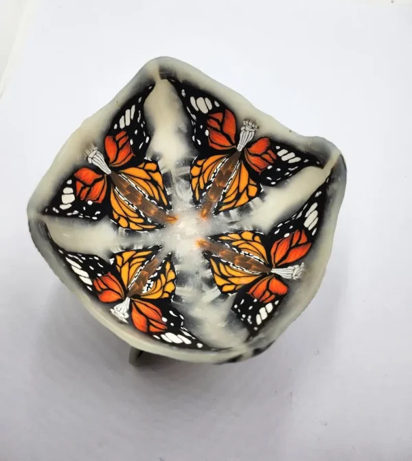 Monarch Butterfly Bowl, Bowl, Polymer Clay Trinket Bowl, Handmade Bowl, Trinket Bowl, OOAK Gift, Clay Bowl