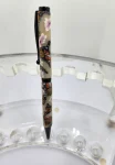 Daisy flower, Butterfly , designed Pen ,Art Deco Twist Pen in Black , Hand turned pen, Handmade