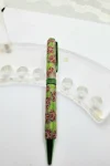 Art Deco Twist Pen in Green .Flower designed Pen, Hand turned pen, Handmade