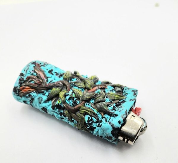 Tree of Life Lighter holder , Polymer Clay, Handmade , OOAK Gift, Polymer Clay Lighters, Clay Lighters Case