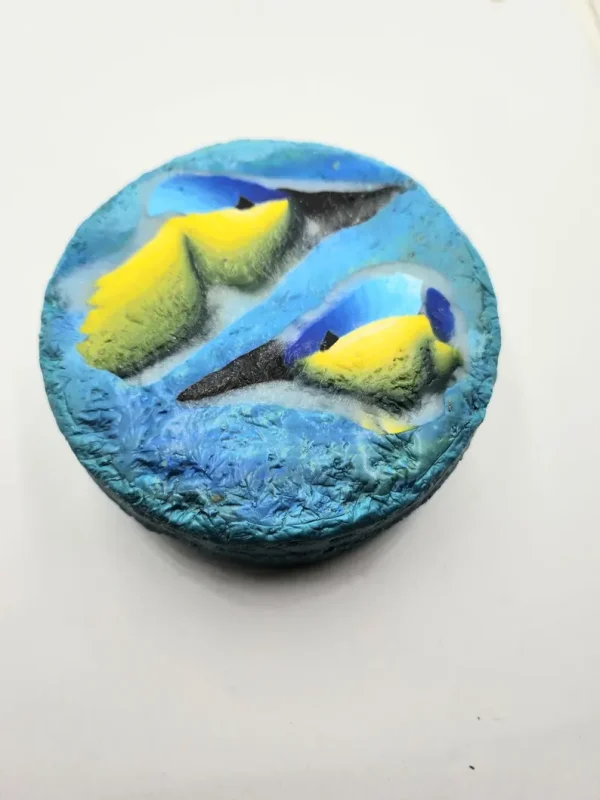 Humming Bird trinket tin, Decorative Tin With Lid, OOAK Gift, Unique Tin, Hand Decorated Storage Tin