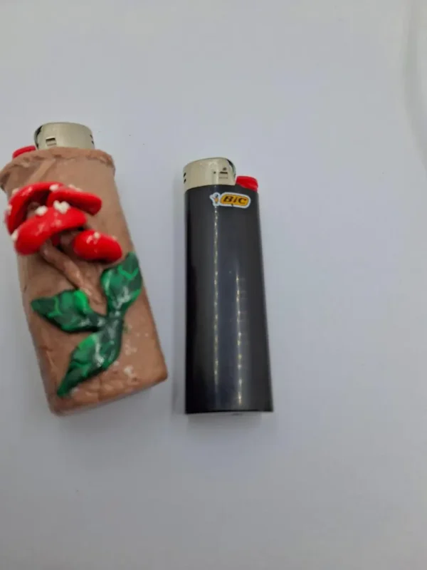 Mushroom, Lighter holder , Polymer Clay, Handmade , OOAK Gift, Polymer Clay Lighters, Clay Lighters Case, mushrooms, Amanita muscaria