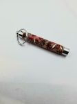 Secret Compartment Key Ring, Flowers designed, Hand turned Key Ring, Handmade