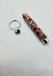 Secret Compartment Key Ring, Flowers designed, Hand turned Key Ring, Handmade