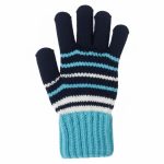 Turquoise Black White Handknit Gloves Mittens For Women And Men