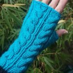 Turquoise HandKnit Fingerless Gloves Mittens
