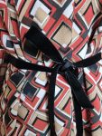 Retro Style Caftan Blouse Geometric S to Plus