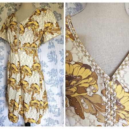 Size M Short Sleeve Knee Length Dress Cotton