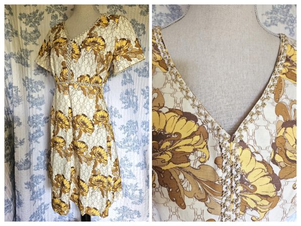 Size M Short Sleeve Knee Length Dress Cotton