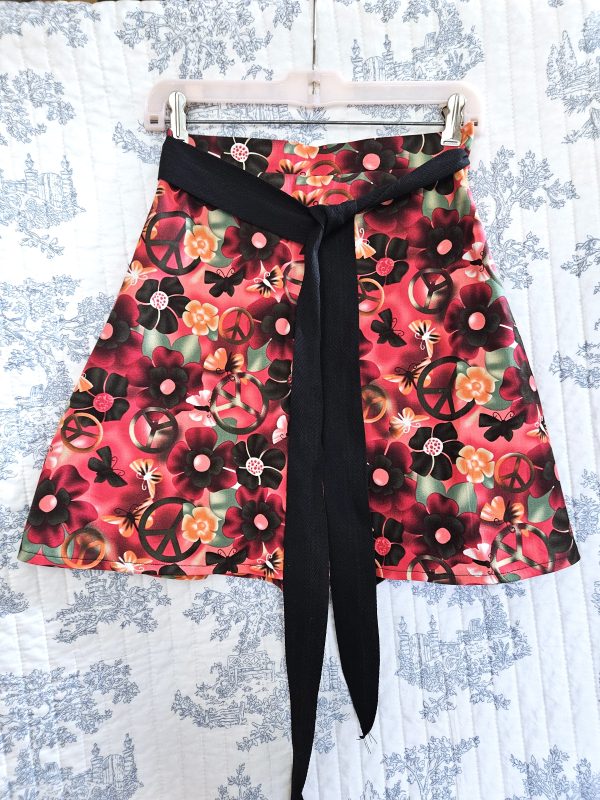 Size S Wrap Around Mini Skirt Groovy Red