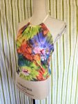 Size M Retro Rainbow Floral Halter Top
