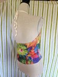 Size M Retro Rainbow Floral Halter Top