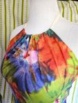 Size L Retro Rainbow Floral Halter Top