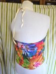 Size L Retro Rainbow Floral Halter Top