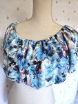 Size S Cropped Peasant Blouse Blue NWT