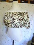 Size L Cropped Peasant Blouse Green Floral