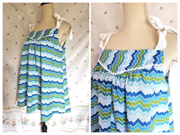 Size M Baby Doll Nightie Blue Cotton