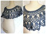 Hand Crocheted Cotton Capelet Smoky Blue All Sizes