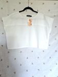 Size L Retro Cotton Eyelet Cropped Top