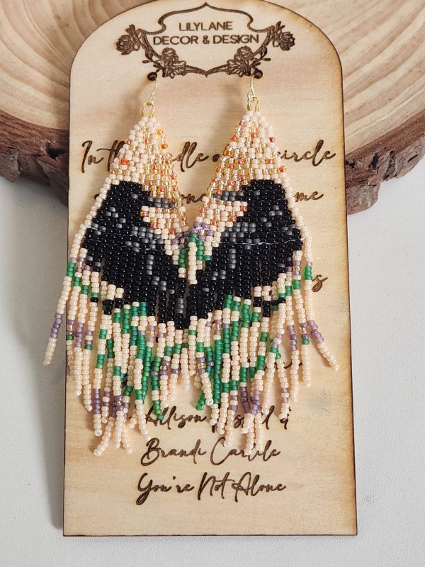 Crow Garden Fringe Beaded Earrings