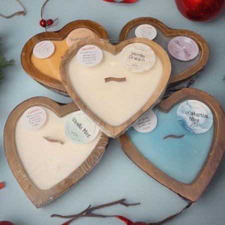 Wood Heart Candles