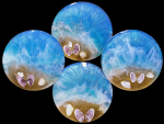 Resin Art Coasters 3.5" Sand and Sea