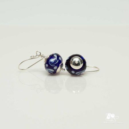 Cobalt Blue Glass Bead Earrings