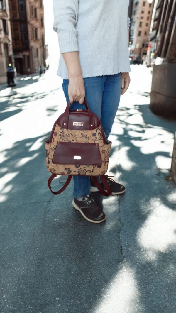 Zenaida Backpack: Cork & Vinyl Medium Backpack