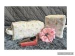 Handmade Floral Gift Bundle- Two Cosmetic Pouches with Scrunchie