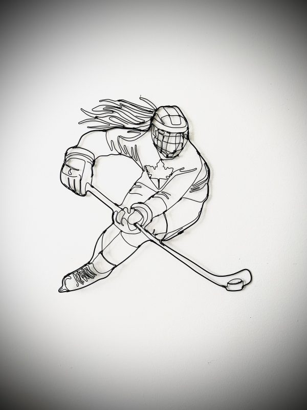 Team Canada Lady Hockey Player Wire Wall Art