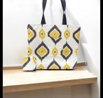Ikat Diamond Cotton Tote Bag – Inside and Front pocket with Coin Purse