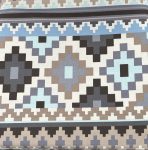 Cotton Tote Bag – Sequoia Stripe Geometric Print with Inside and Front Pocket & Coin Purse
