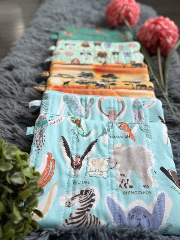 Handmade Quilted Cotton Zipper Pouch| Animal Themed