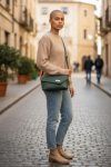 The Zara, Shoulder/Crossbody bag with sleek geometric lines and an asymmetrical flap