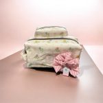 Handmade Floral Gift Bundle- Two Cosmetic Pouches with Scrunchie