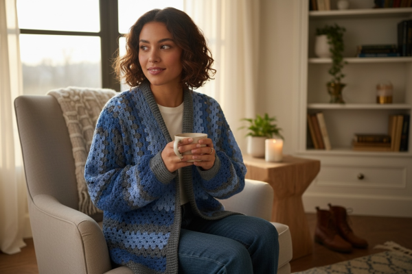 Crochet Hexagon Cardigan