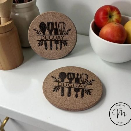 Personalized Kitchen Utensil Cork Pot Holder Trivet