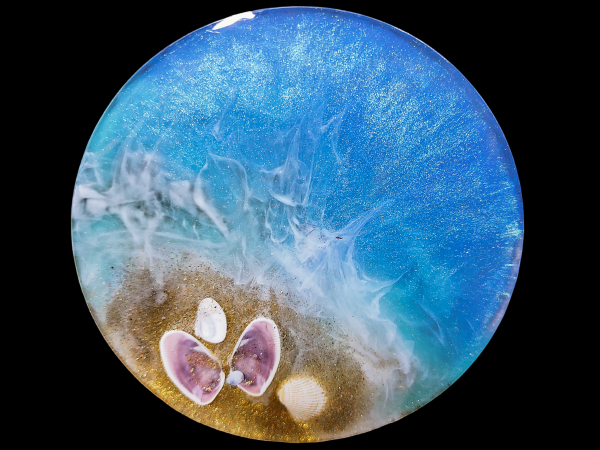 Resin Art Coasters 3.5" Sand and Sea