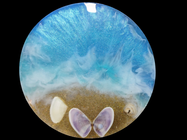 Resin Art Coasters 3.5" Sand and Sea