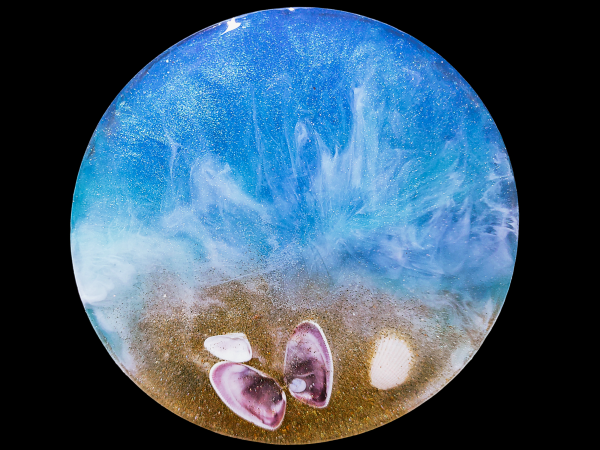 Resin Art Coasters 3.5" Sand and Sea