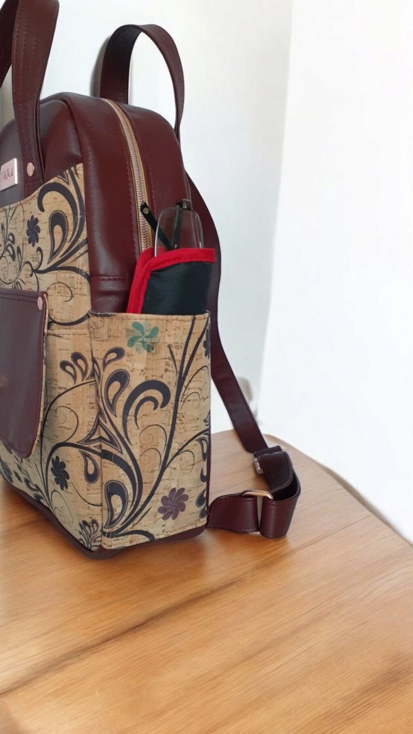 Zenaida Backpack: Cork & Vinyl Medium Backpack