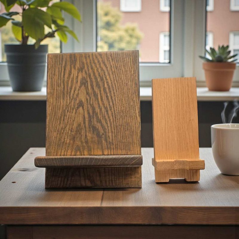 Cell and Tablet Hardwood Holders