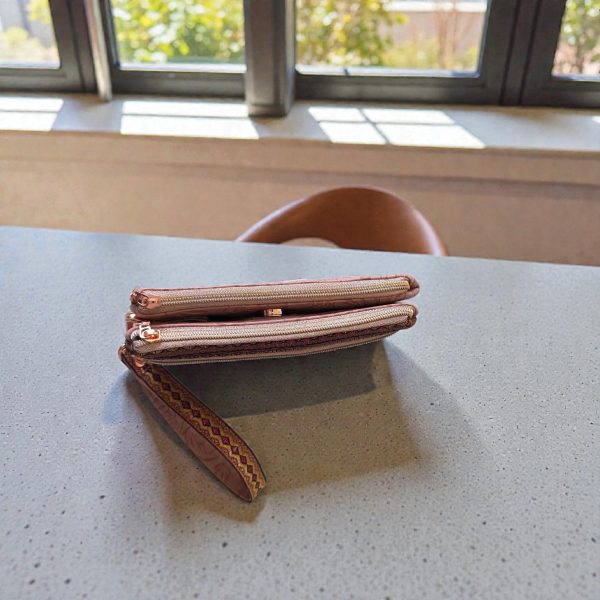 Triple Zipper Wristlet Bag